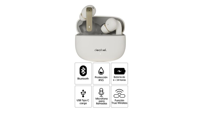 Audífonos bluetooth True Wireless Decibel Elite Pods 2 resistente