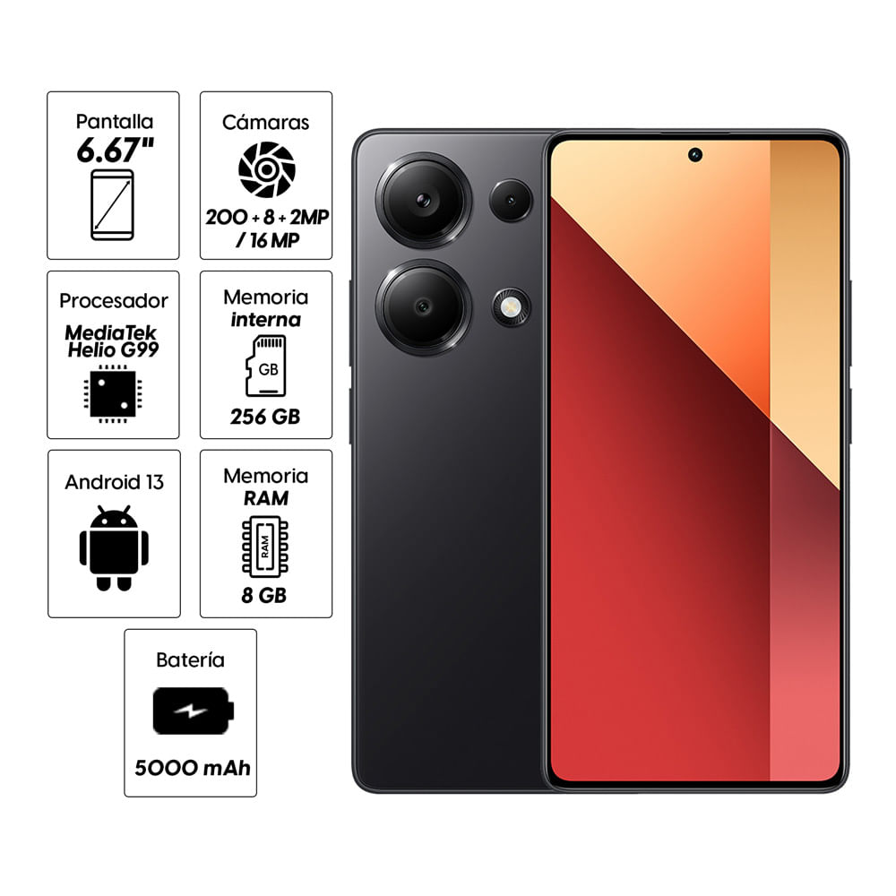 Xiaomi Redmi Note 13 Pro 5G 8GB/256GB Negro - Teléfono móvil