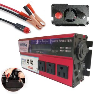 Inversor de corriente Santofa, 12v a 220v, 500w, pantalla LCD, 4 USB, 3 sockets