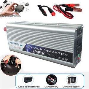 Inversor de Corriente Santofa, 12v a 220v, 2000 watts, luz LED, conexión USB