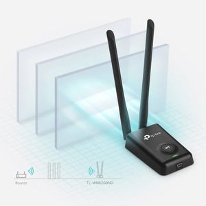 Reacondicionado: Adaptador de red TP-Link TL-WN8200ND inalámbrico, conexión mini usb, frecuencia 2.4 GHz, 300 mbps, 2 antenas