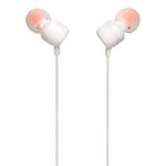 Reacond. Audífonos JBL T110 in ear con micrófono, blanco, lateral