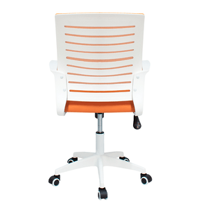 Silla de Oficina Inius Oskar, carga máx. 100 kg, 5 ruedas, naranja con base blanca