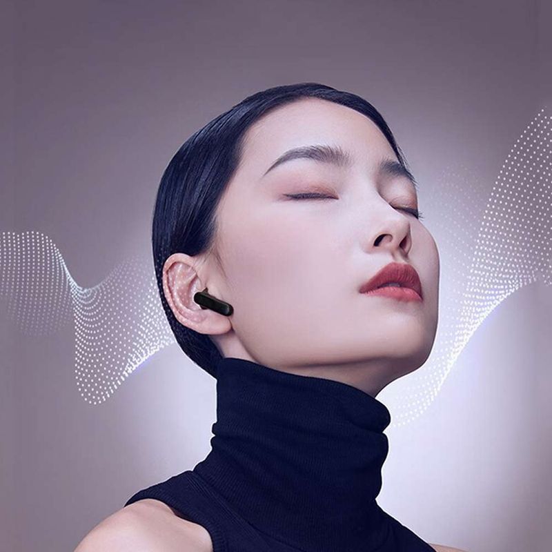 Audífonos bluetooth JBL Wave Flex Reacondicionados negro en uso