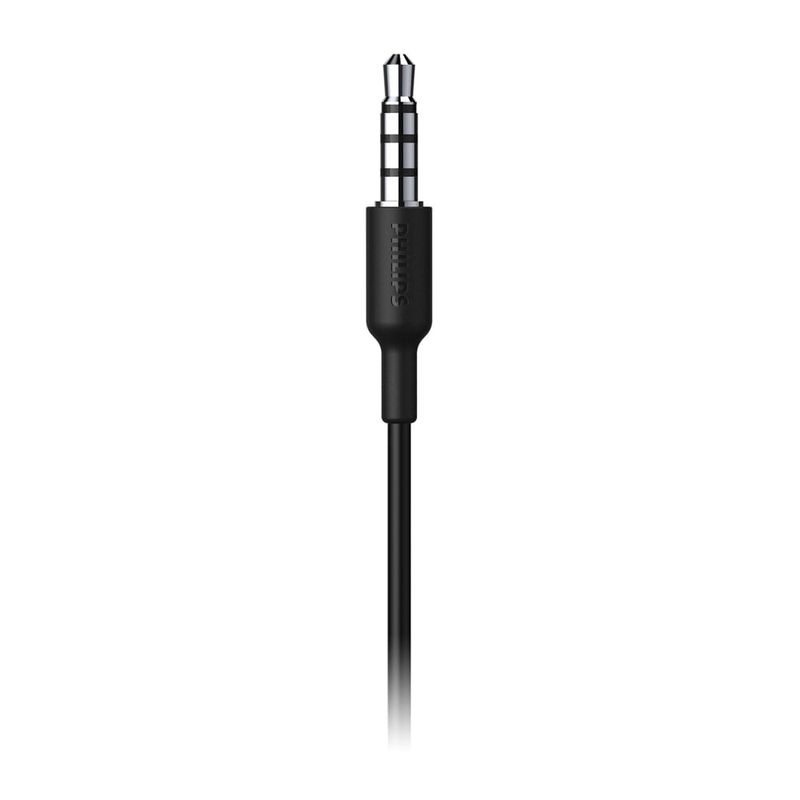 Audífonos Philips TAA1105 IPX2 negro conector vista frontal