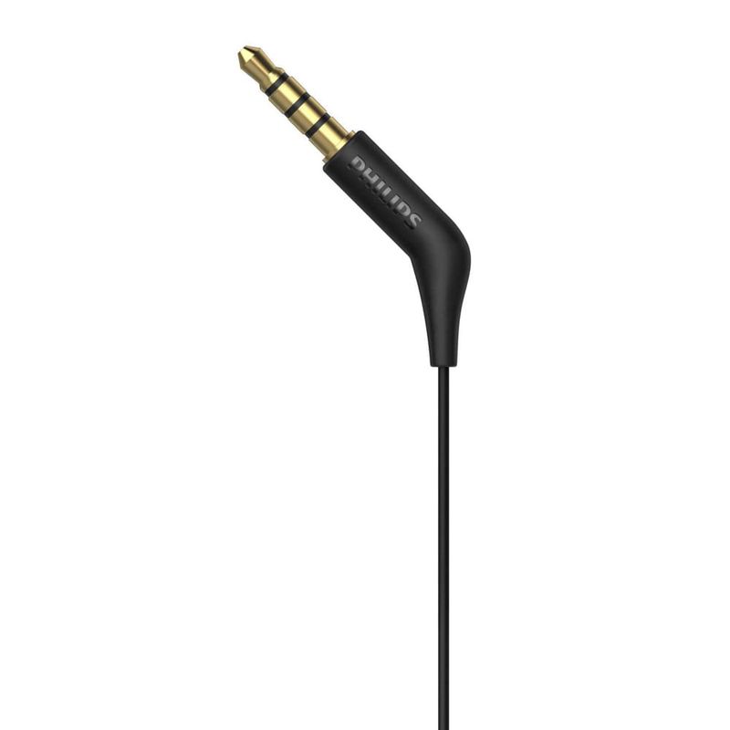 Audífonos Philips TAE1105 3.5 mm negro vista lateral del conector
