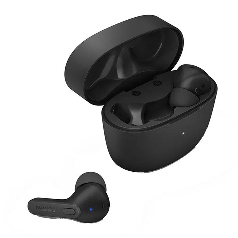 Audífonos Philips TAT2206BK IPX4, 6 horas negro frontal oblicuo