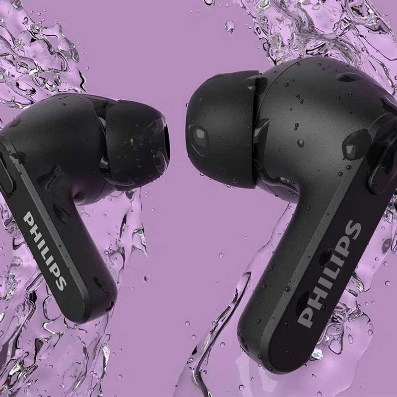 Audífonos Philips TAT2206BK IPX4, 6 horas negro frontal oblicuo