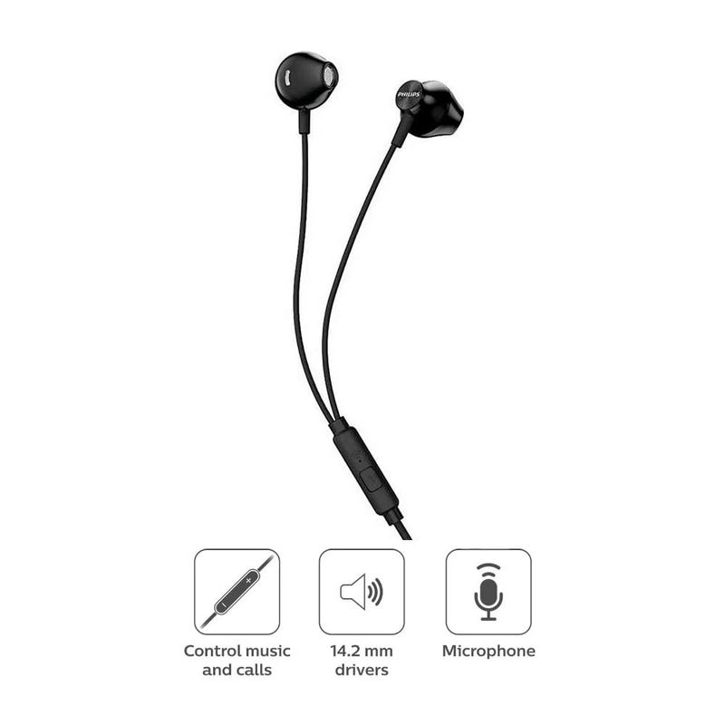 Audífonos Philips TAUE101 3.5 mm negro especificaciones