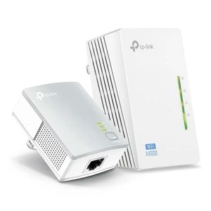 Reacondicionado: Kit extensor wifi TP-Link Powerline AV600, 2 adaptadores, 300 mbps, cobertura 300 metros