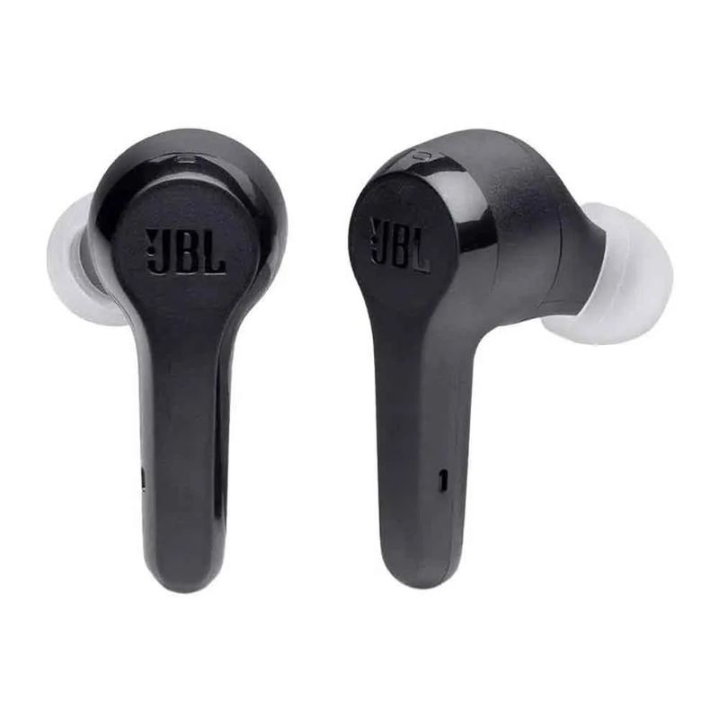 Audífonos JBL Tune 215TWS Reacondicionados, negro, frontal oblicuo