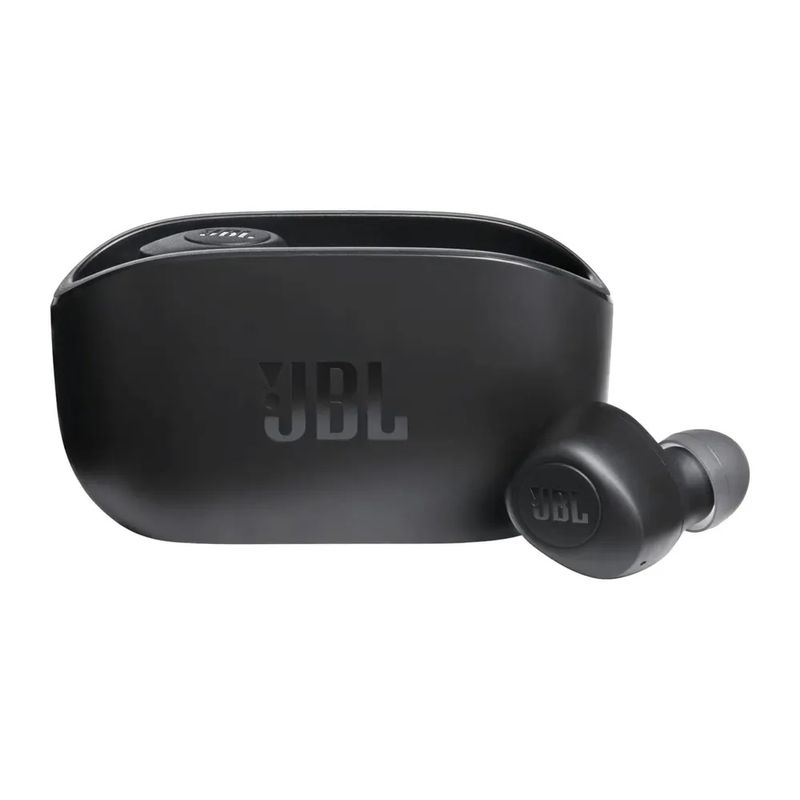 Audífonos bluetooth JBL Vibe 100 Reacondicionados negro frontal