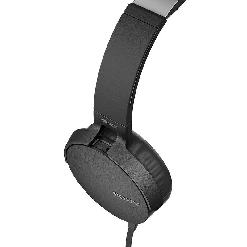 Audífonos Sony MDRXB550AP 3.5 mm negro frontal oblicuo