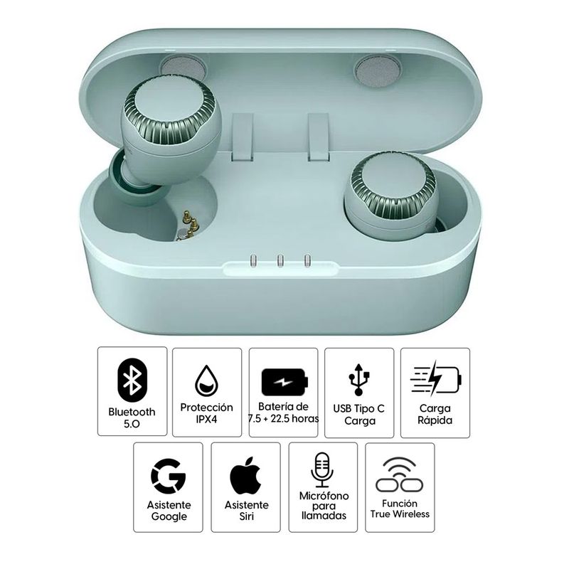 Audífonos Panasonic RZ-S300WPP IPX4, 7.5 horas verde especificaciones