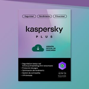 Antivirus digital Kaspersky Plus, 5 dispositivos, 1 año