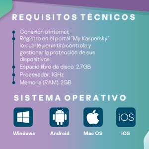 Antivirus digital Kaspersky Plus, 5 dispositivos, 1 año
