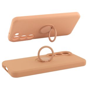 Case para Samsung Galaxy S23 Plus con anillo de soporte, amortiguador de choques, protección de cámaras, rosado