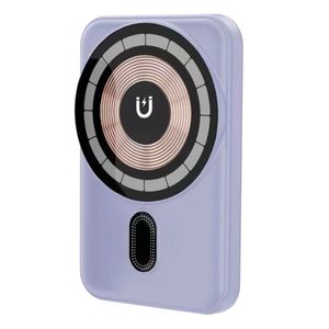 Batería externa iBox, magnética, 5000 mAh, 15W, morado