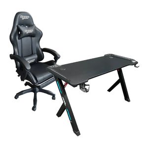 Mesa gamer Teraware4Gaming GD07 + Silla gamer Teraware con reposapies, negra