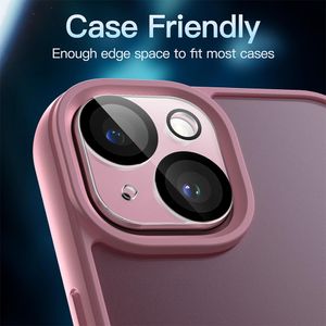 Protector de cámara para iPhone 15 / 15 Plus, transparente con borde negro
