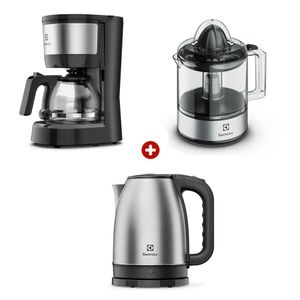 Combo Electrolux: Cafetera automática inoxidable ECM10 + Exprimidor de Naranja ECP10 + Hervidor Eléctrico EEK10, capacidad 1.8 litros