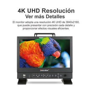 Monitor de director Desview SP14 HDR, resolución 4K UHD, negro