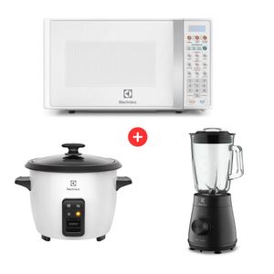 Combo Electrolux: Microondas 17L EMDO17S2GSRUW + Olla Arrocera Efficient RCB50 + Licuadora 500w TruFlow EBS20