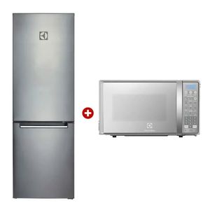 Combo Electrolux: Refrigeradora ERT32G2KSQS, capacidad 310L, gris + Microondas EMDO20S2GSRUG, capacidad 20L