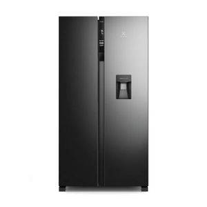 Combo Electrolux: Refrigeradora ERSA53K2HVB, Side by Side, capacidad 517 litros, negro + Microondas EMDO20S2GSRUG, capacidad 20 litros, plateado