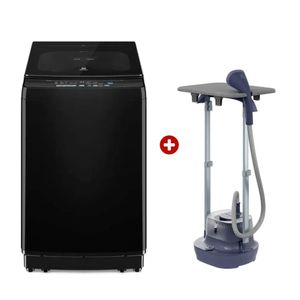 Combo Electrolux: Vaporizador de ropa EGS20 Expert, 1800 W, azul + Lavadora EWIP15F2XSWB carga superior, 15kg, azul
