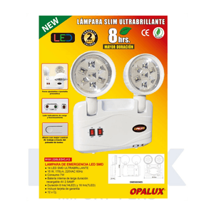 Lámpara de emergencia Opalux 9101SMD hasta 9 horas de autonomía, 32 Led, 16W