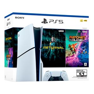 Consola PlayStation 5 Slim con ranura de disco, incluye 2 juegos físicos Returnal + Ratchet and Clank