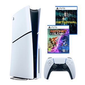Consola PlayStation 5 Slim con ranura de disco, incluye 2 juegos físicos Returnal + Ratchet and Clank