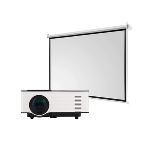 Mini proyector portátil Westminster VS314, 1500 lúmenes, 150" + Pantalla ecran Westminster para pared manual 84"