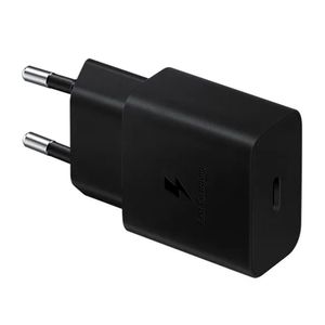 Cargador de pared + cable Samsung Tipo C a Tipo C, 15W, carga rápida, negro