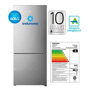 Refrigeradora Indurama Ri-698  No Frost, Bottom freezer, 404 litros, plateado