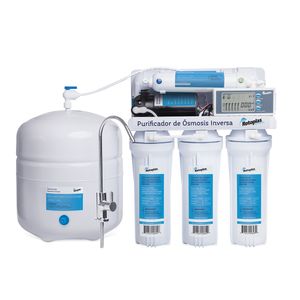 Purificador de agua por Ósmosis inversa Rotoplas, con 5 etapas que retiene virus, blanco