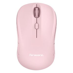 Mouse inalámbrico Teraware MO-211W 1600 dpi, 4 botones, receptor usb, usa 1 pila AA, rosado