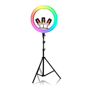 Aro de Luz LED 45CM Blanco RGB, Trípode y Control Remoto para Estudio