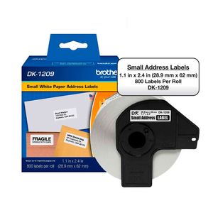 Cinta Brother DK-1209 800 Etiquetas (29 mm X 62 mm) DK1209