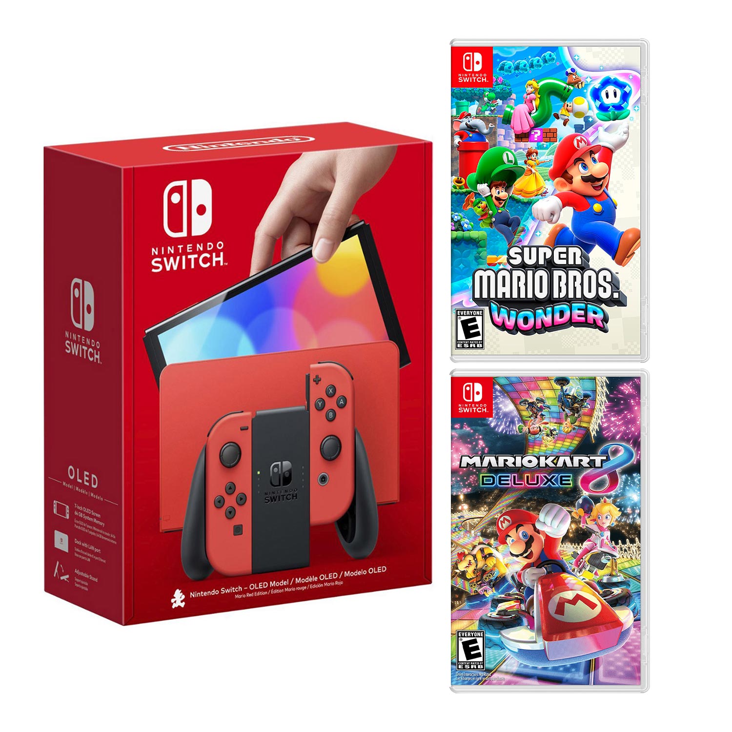 Consola Nintendo Switch Oled Edición Mario Red + Super Mario Wonder ...
