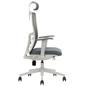 Silla ergonómica Decorplas Seul, soporte lumbar, inclinación, tapiz de tela, capacidad máx. 110 kg, gris