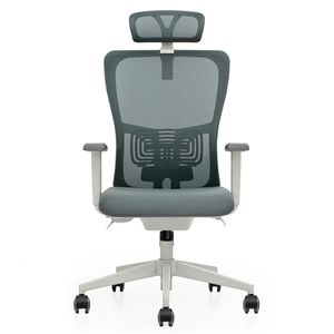 Silla ergonómica Decorplas Seul, soporte lumbar, inclinación, tapiz de tela, capacidad máx. 110 kg, gris