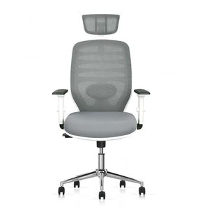 Silla ergonómica Decorplas Nicole H, soporte lumbar, inclinación, tapiz de tela, capacidad máx. 120 kg, gris
