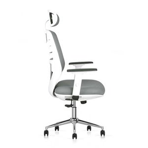 Silla ergonómica Decorplas Nicole H, soporte lumbar, inclinación, tapiz de tela, capacidad máx. 120 kg, gris