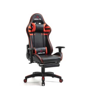 Silla Gamer Delta Zx, ergonómica, reclinable, brazos 2D, negro y rojo