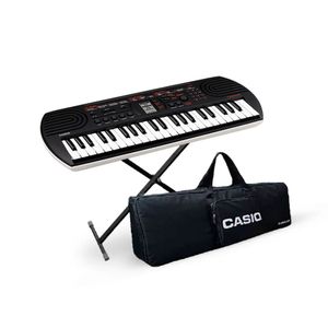 Teclado musical Cassio SA-81 44 teclas, 100 tonos, 50 ritmos, negro + Soporte X + Funda