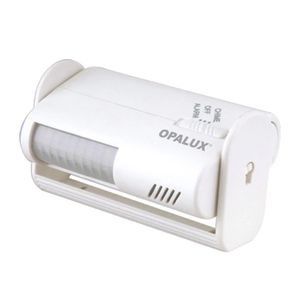Reacondicionado: Alarma y timbre Opalux ST-96 con sensor, distancia de detección 8m, blanco