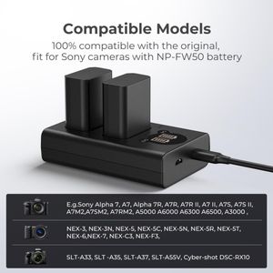 Cargador K&F Concept KF28.0009V1 para batería Sony NP-FW50