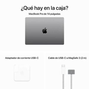 MacBook Pro 14" Chip M3, Pantalla Liquid Retina, 512GB SSD, 8GB RAM, macOS, teclado en inglés, Space Gray